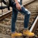 CAT CATERPILLAR Киев Украина туфли мужские ботинки обувь цвет: желтый
