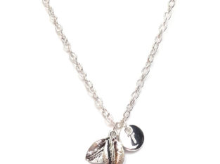 Ожерелье колье намисто подвеска два листочка цепочка кулон медальон личная буква амулет оберег для подарка серебро ланцюжок
