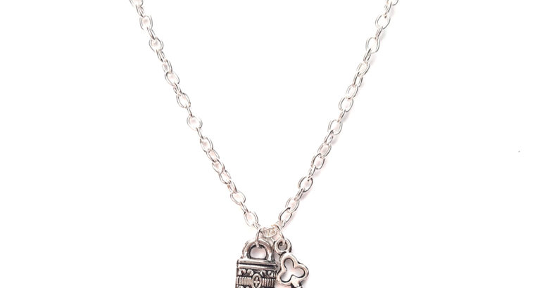 Ожерелье колье намисто подвеска висячий замок цепочка кулон медальон амулет оберег ключик для подарка серебро ланцюжок