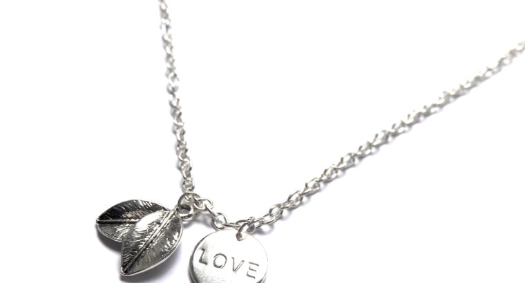 Ожерелье колье намисто подвеска цепочка кулон медальон Love Любовь амулет оберег листья для подарка серебро ланцюжок