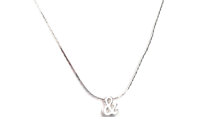 Ожерелье колье намисто подвеска цепочка кулон медальон амулет оберег уникальный подарок серебро ланцюжок личная буква & (Амперсанд)