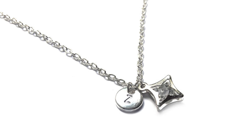 Ожерелье колье намисто подвеска цепочка кулон путеводная звезда медальон амулет кристалл оберег для подарка серебро ланцюжок личная буква