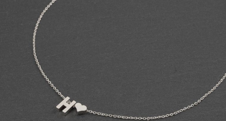 Ожерелье колье намисто подвеска цепочка кулон медальон амулет оберег сердце уникальный подарок серебро ланцюжок личная буква «Н»