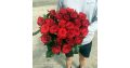 25 красных роз 70 см