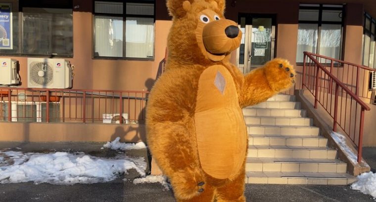 Медведь коричневый костюм надувной