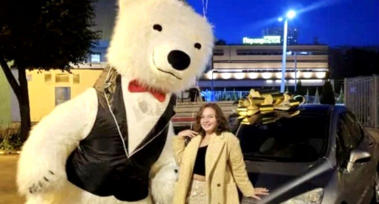 Белый медведь Каменское кукла аниматор поздравление на день рождения