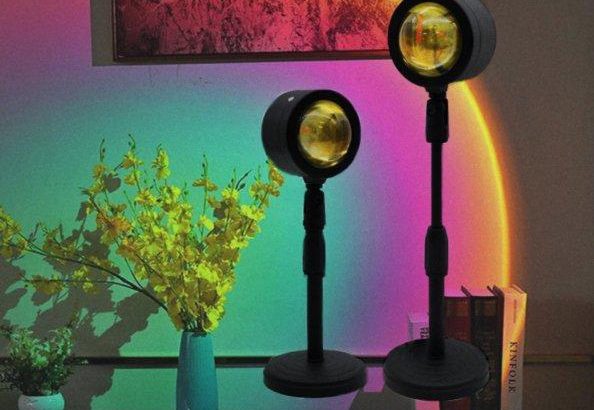 Лампа Атмосферна Проекційний Світильник Atmosphere Sunset Lamp ефект веселки
