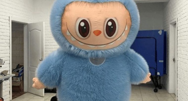 Надувной костюм Лабубу 240 см с вентилятором 4 часа работы на одном заряде
