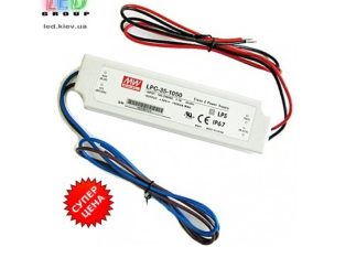 Блок живлення 35W, Mean Well, LPC-35-1050, пластиковий корпус, IP67