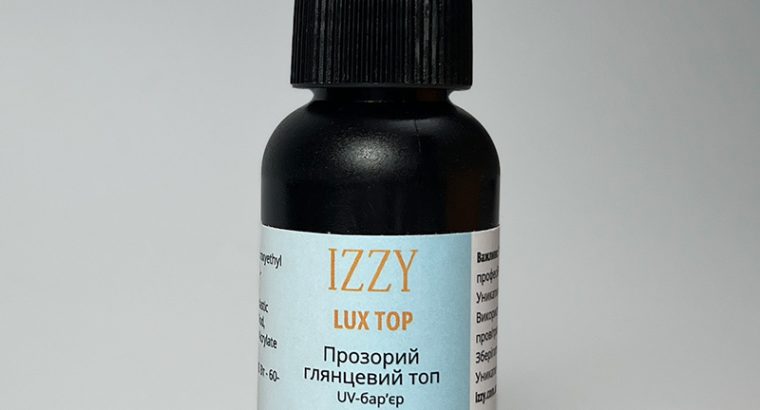 Мега-Об’єм 30г! Топ Izzy Lux Top з УФ-захистом та Дзеркальним Блиском